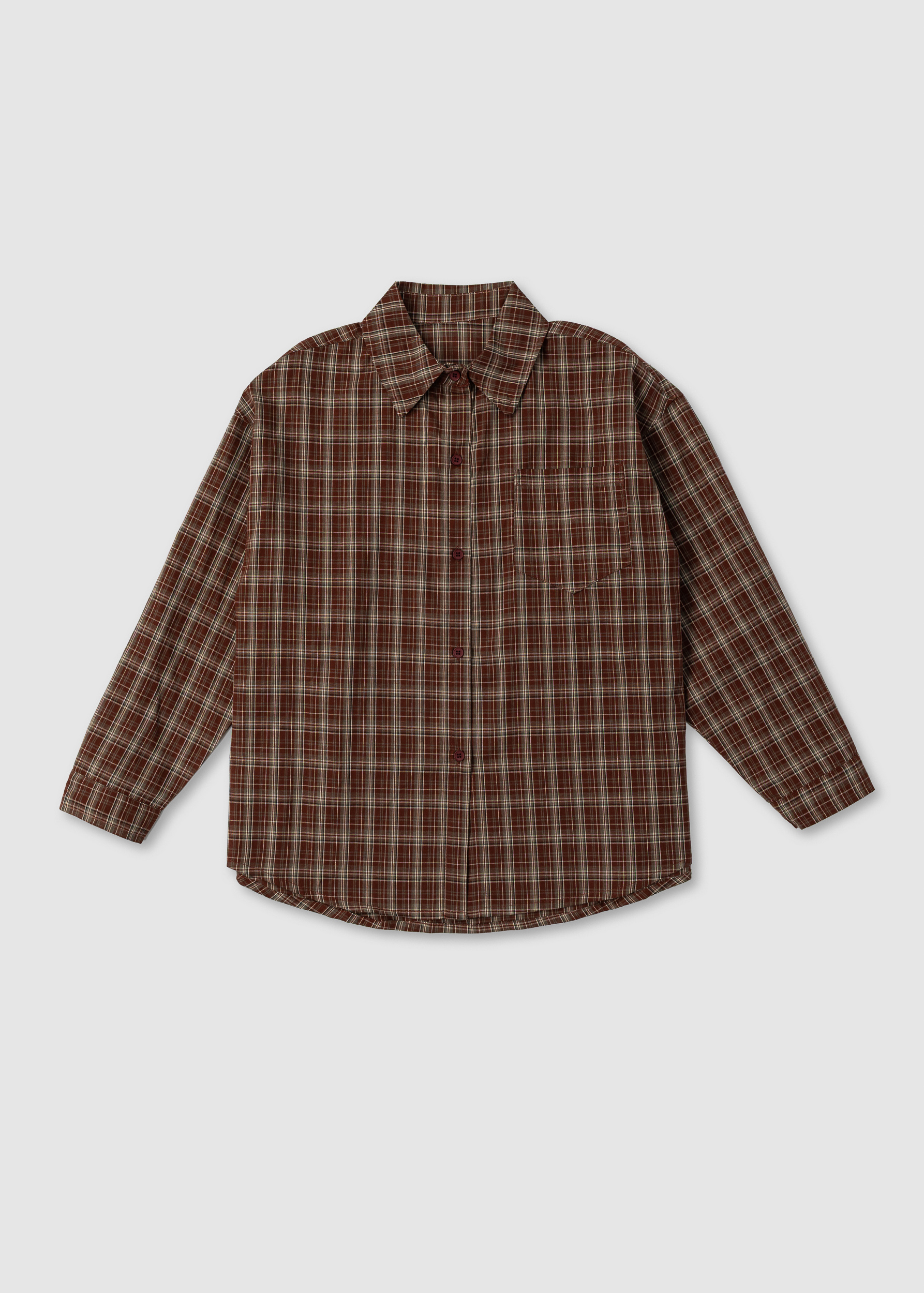 Сорочка для дівчинки в клітинку коричневий 695