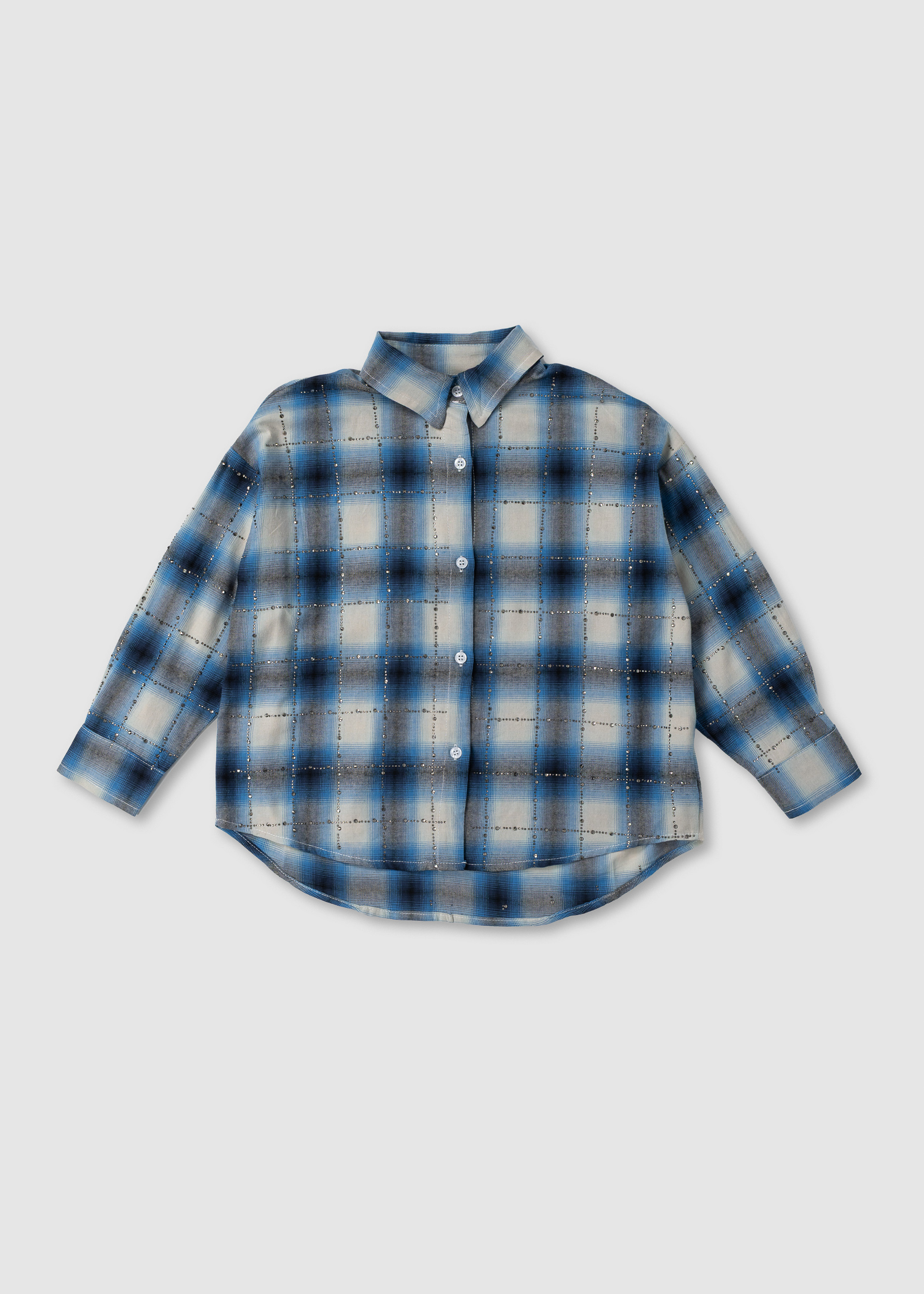 Сорочка для дівчинки синій CC25