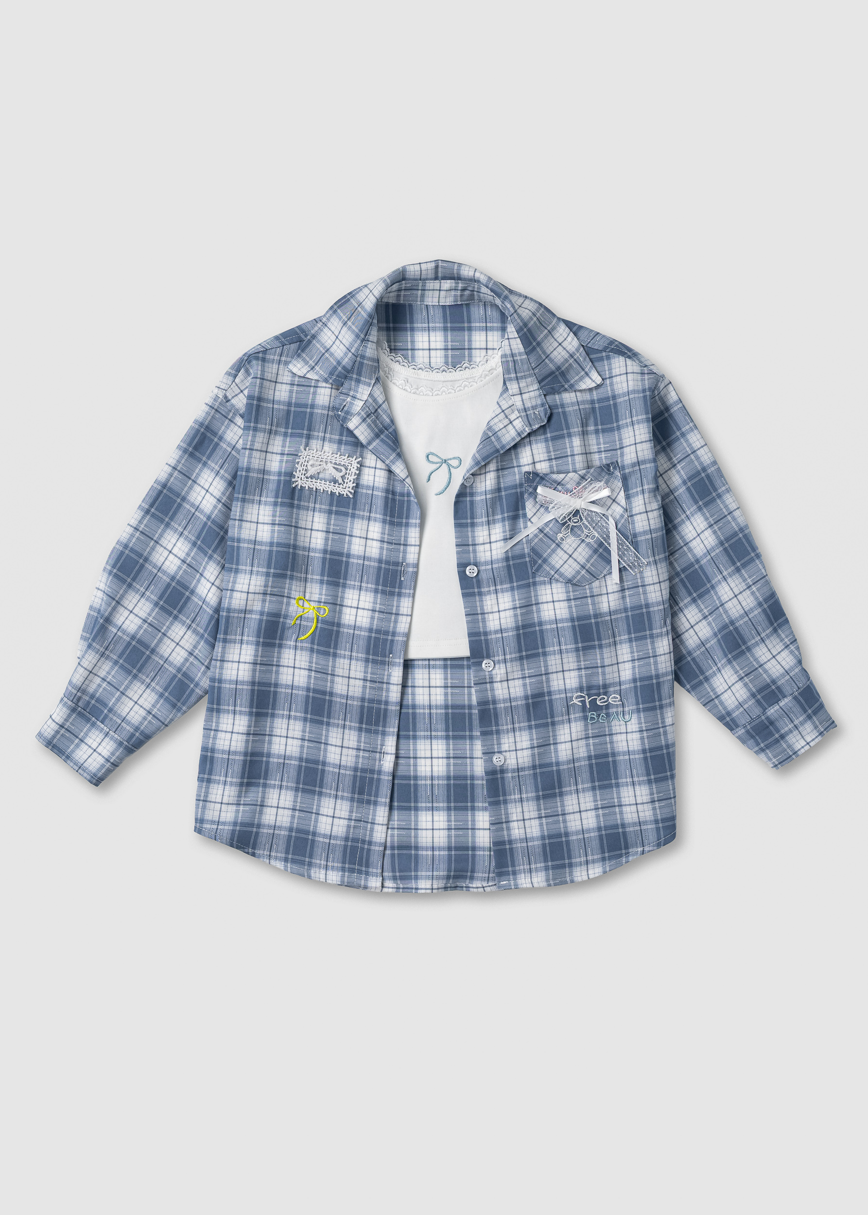 Комплект сорочка+майка для дівчинки блакитний CC35