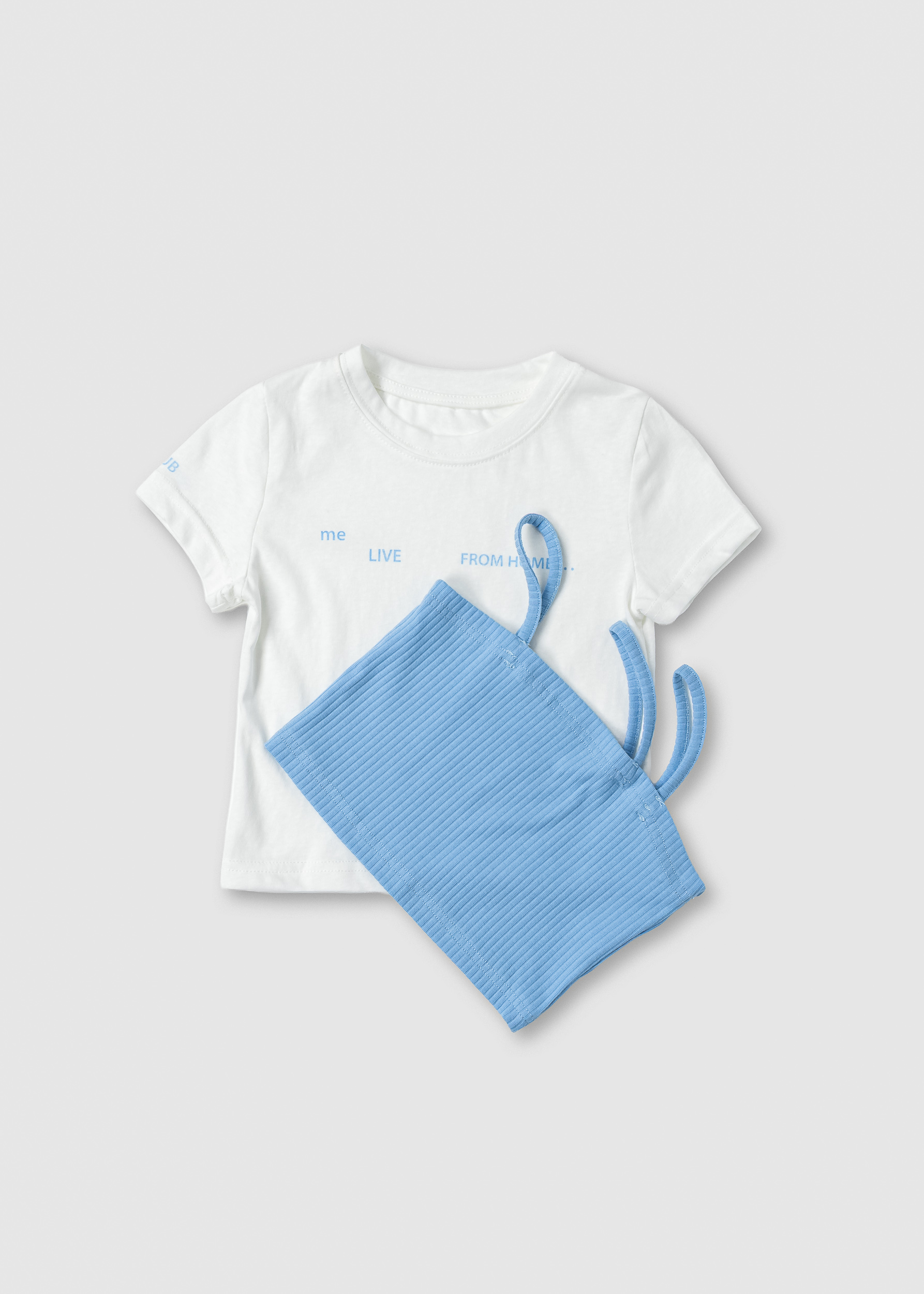 Комплект футболка+топ для дівчинки біло-блак XS329-2